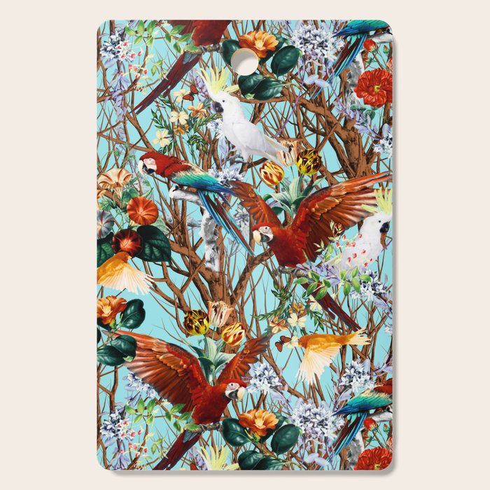 Floral and Birds XXX Cutting Board Gallery Image 1