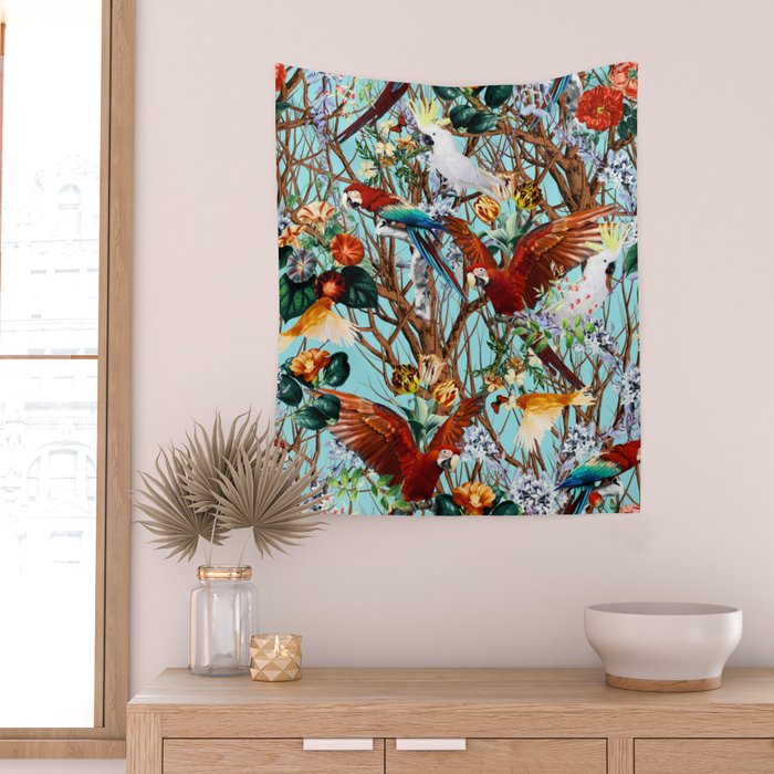Floral and Birds XXX Wall Tapestry Gallery Image 2