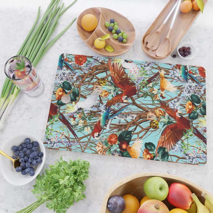 Floral and Birds XXX Cutting Board Gallery Image 2