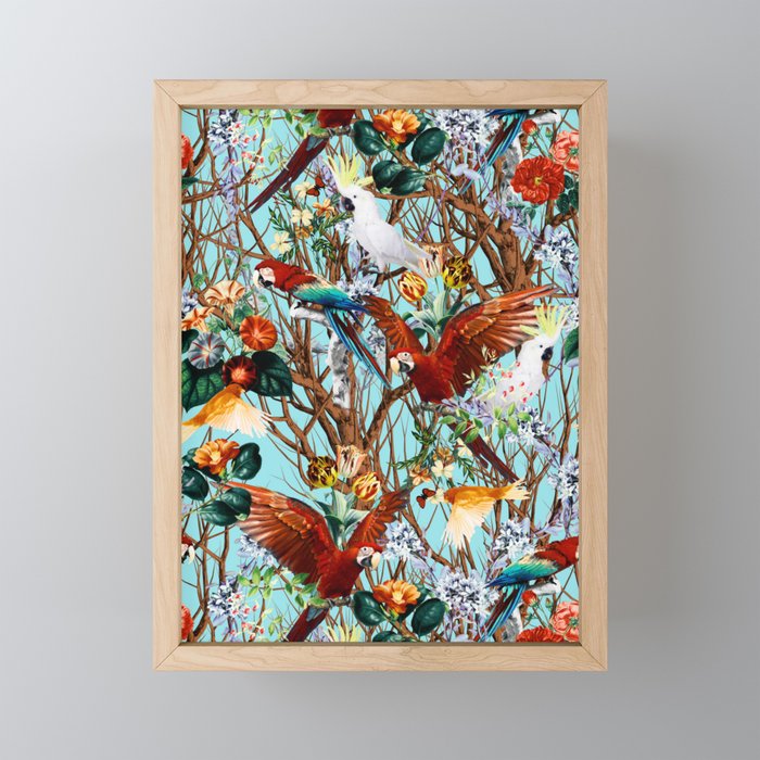 Floral and Birds XXX Mini Art Print Gallery Image 1