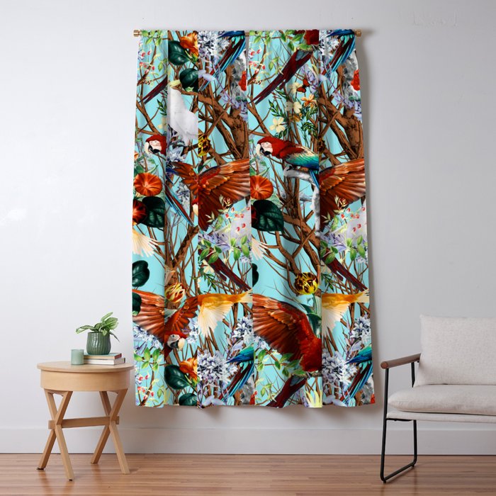 Floral and Birds XXX Window Curtain Gallery Image 1