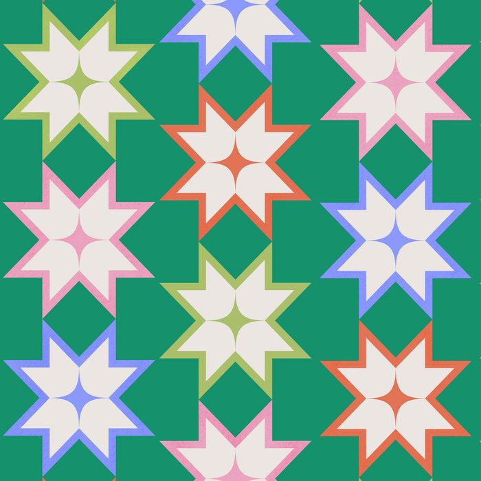 Festive Geometric Star Pattern on Green Coffee Mug Gallery Image 2