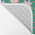 Festive Geometric Star Pattern on Green Bath Mat Gallery Image 2