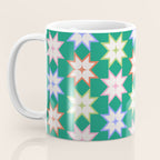 Festive Geometric Star Pattern on Green Coffee Mug Gallery Image 3