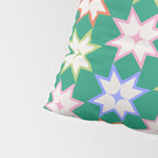 Festive Geometric Star Pattern on Green Pillow Sham Gallery Image 4
