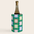 Festive Geometric Star Pattern on Green Wine Chiller Gallery Image 2
