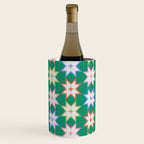 Festive Geometric Star Pattern on Green Wine Chiller Gallery Image 1