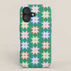 Festive Geometric Star Pattern on Green iPhone Case Gallery Image 1