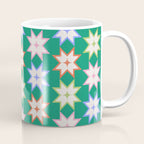 Festive Geometric Star Pattern on Green Coffee Mug Gallery Image 1