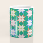 Festive Geometric Star Pattern on Green Coffee Mug Gallery Image 4