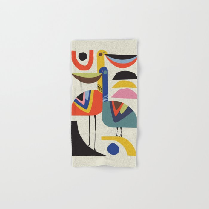 Mid century Pelicans Bath Towel Gallery Image 1