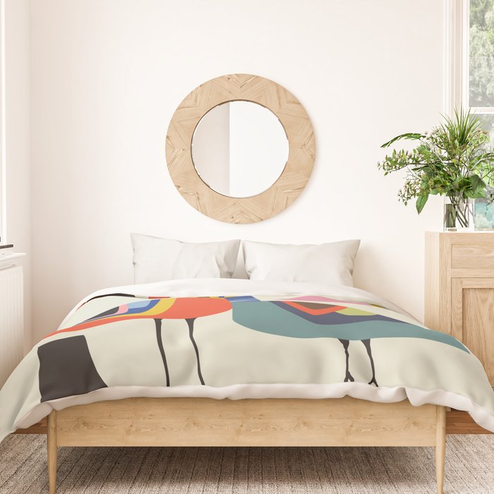 Mid century Pelicans Duvet Cover Gallery Image 3