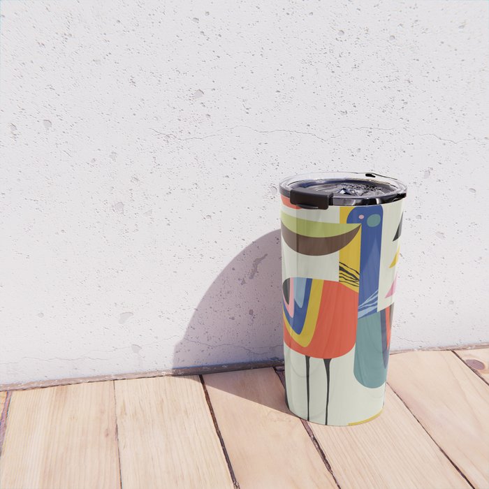 Mid century Pelicans Travel Mug Gallery Image 4