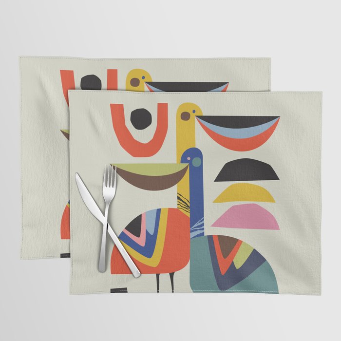 Mid century Pelicans Placemat Gallery Image 1