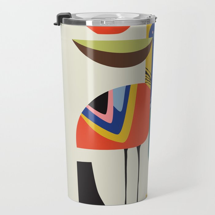 Mid century Pelicans Travel Mug Gallery Image 3