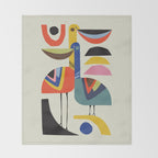 Mid century Pelicans Throw Blanket Gallery Image 2