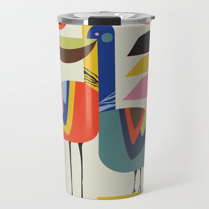 Mid century Pelicans Travel Mug Gallery Image 1