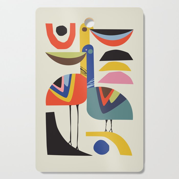 Mid century Pelicans Cutting Board Gallery Image 1