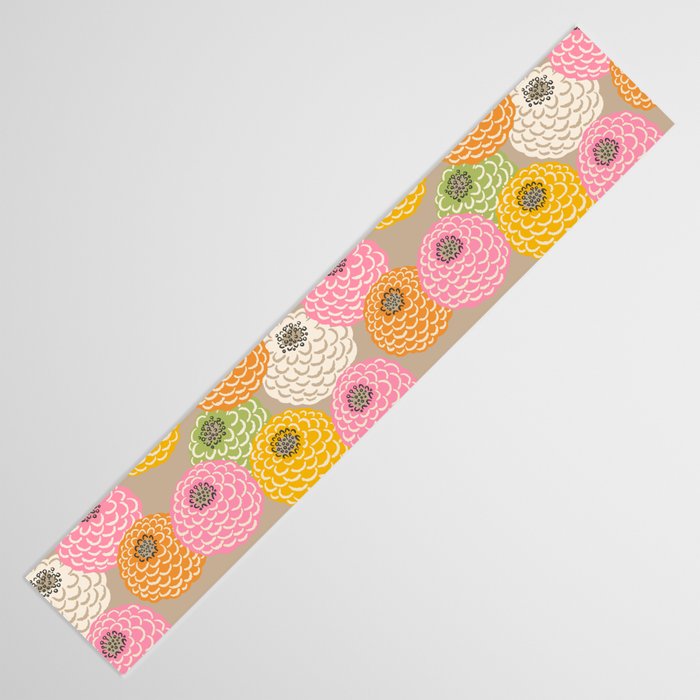Bloom Wildly - Colorful Zinnia Flowers and Butterfly Table Runner Gallery Image 3