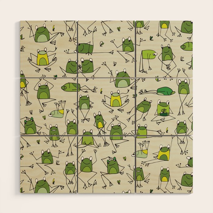 Funny Frogs Wood Wall Art Gallery Image 1
