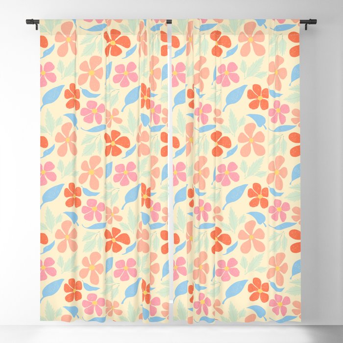 Tropical Vintage Flowers Window Curtain Gallery Image 1