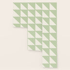Checkerboard Half Diagonal Check Pattern in Light Sage Green and Cream Wallpaper Gallery Image 3