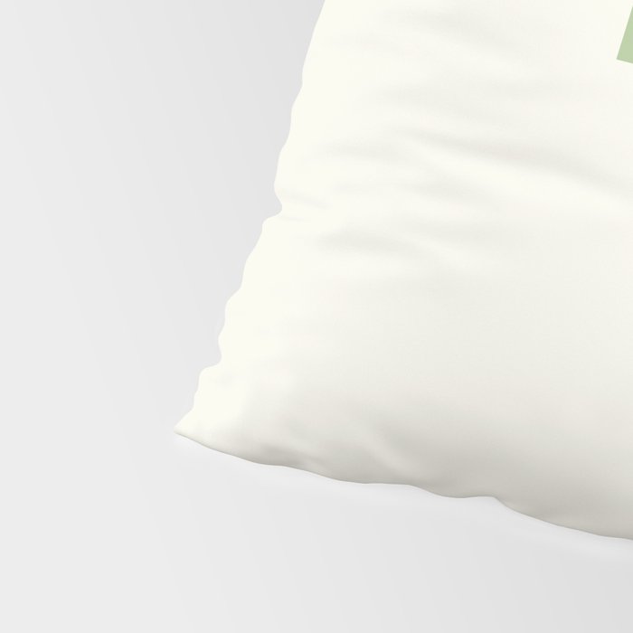 Checkerboard Half Diagonal Check Pattern in Light Sage Green and Cream Pillow Sham Gallery Image 4