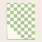 Checkerboard Half Diagonal Check Pattern in Light Sage Green and Cream Notebook Gallery Image 4