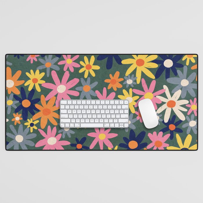 Vintage flowers Desk Mat Gallery Image 1