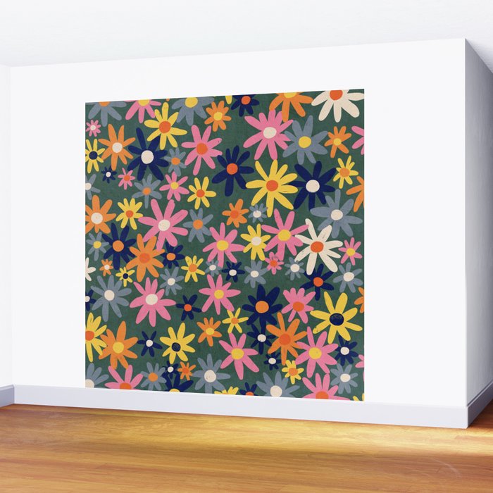 Vintage flowers Wall Mural Gallery Image 2