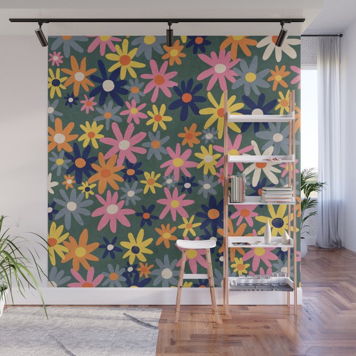 Vintage flowers Wall Mural Gallery Image 1