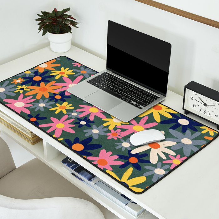 Vintage flowers Desk Mat Gallery Image 2