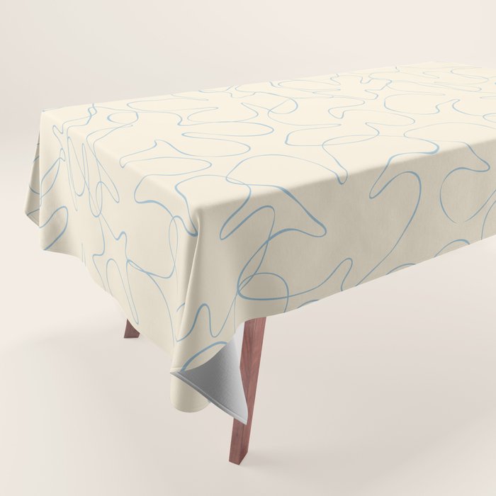 Abstract floral petal line art pattern Tablecloth Gallery Image 1