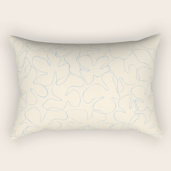 Abstract floral petal line art pattern Rectangular Pillow Gallery Image 1