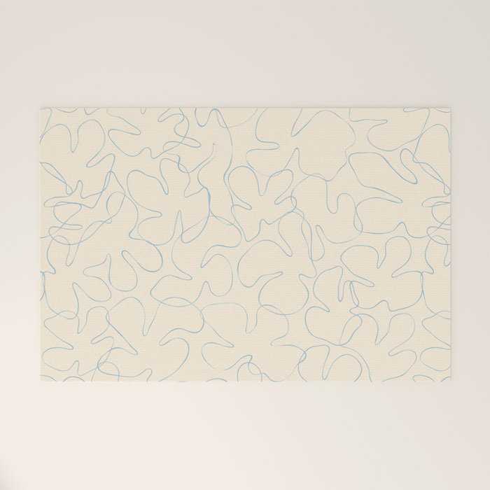 Abstract floral petal line art pattern Welcome Mat Gallery Image 1