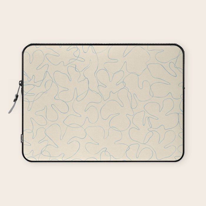 Abstract floral petal line art pattern Laptop Sleeve Gallery Image 1
