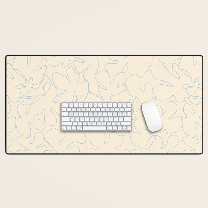 Abstract floral petal line art pattern Desk Mat Gallery Image 1
