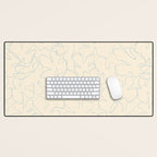 Abstract floral petal line art pattern Desk Mat Gallery Image 1