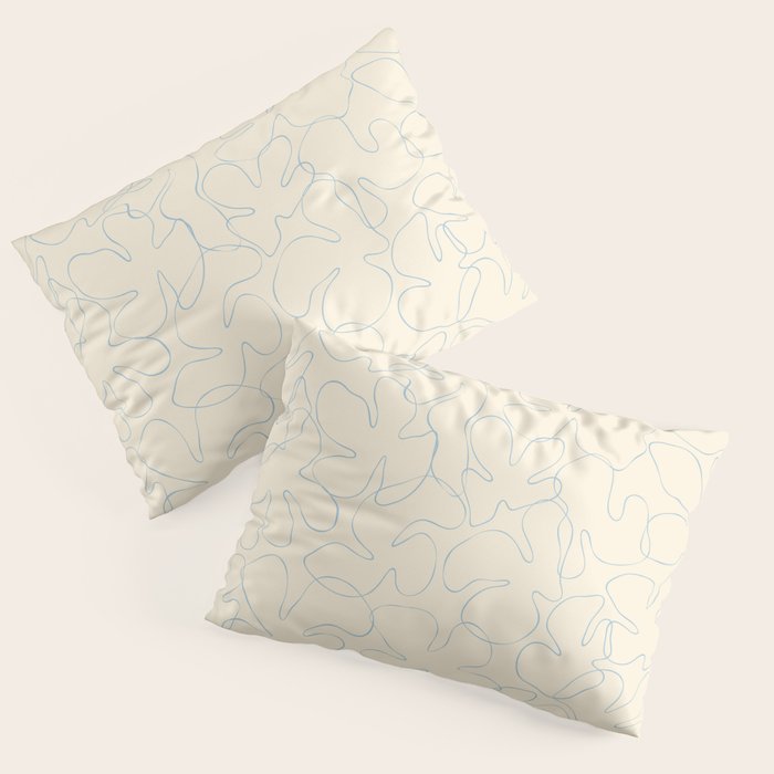 Abstract floral petal line art pattern Pillow Sham Gallery Image 3
