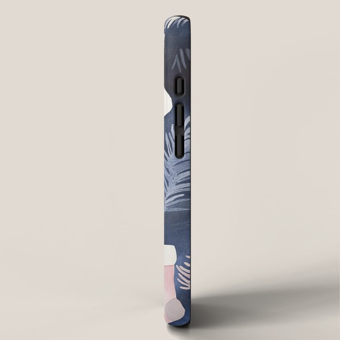 Pink Blue Winter Christmas Holiday Stockings Watercolor Illustration iPhone Case Gallery Image 2