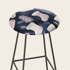 Pink Blue Winter Christmas Holiday Stockings Watercolor Illustration Stool Gallery Image 2