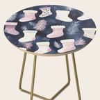 Pink Blue Winter Christmas Holiday Stockings Watercolor Illustration Side Table Gallery Image 2