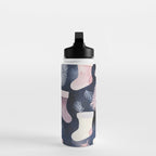 Pink Blue Winter Christmas Holiday Stockings Watercolor Illustration Water Bottle Gallery Image 3