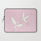 Two Swallows Line Art Laptop Sleeve Gallery Image 1