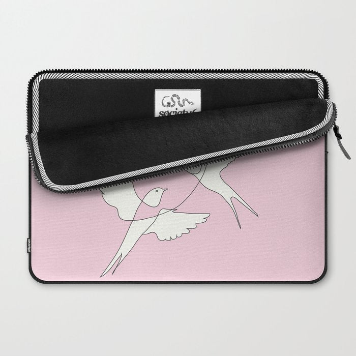 Two Swallows Line Art Laptop Sleeve Gallery Image 2