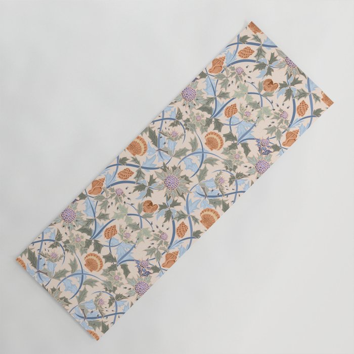 Beach thistle and shells soft peach Yoga Mat Gallery Image 1