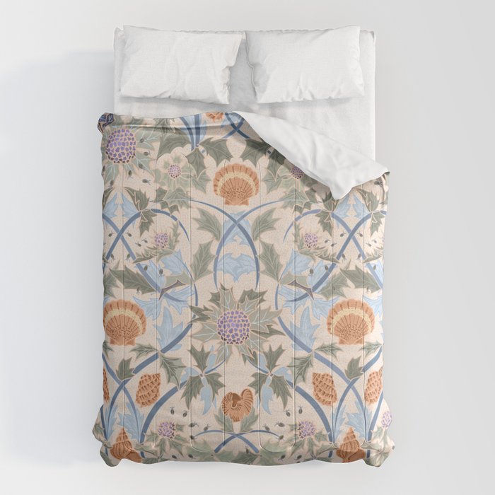Beach thistle and shells soft peach Comforter Gallery Image 6