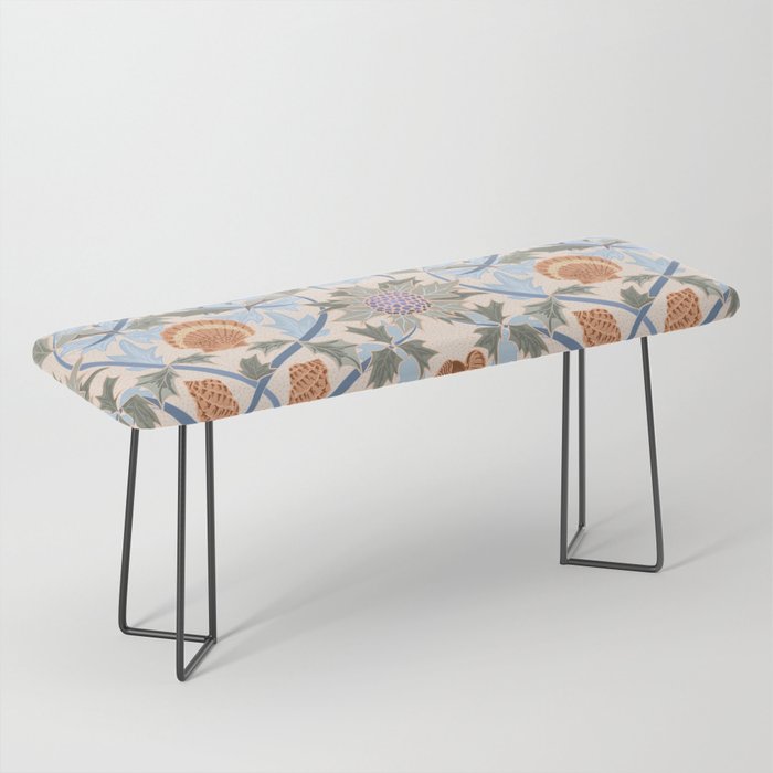 Beach thistle and shells soft peach Bench Gallery Image 1