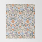 Beach thistle and shells soft peach Throw Blanket Gallery Image 2
