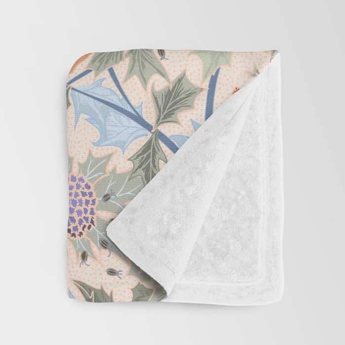 Beach thistle and shells soft peach Throw Blanket Gallery Image 3